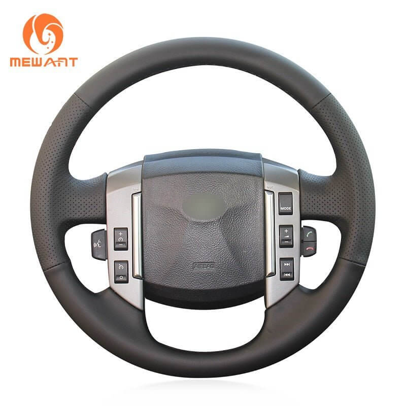 MEWANT Steering Wheel Cover for Land Rover Range Rover Sport I L320 LR3 L319 LR2 L359 Freelander 2 II L359 Discovery 3 II L319 2005 - 2010 - Alcantara, Leather, Carbon Fiber, Easy Install, Non - Slip, Best Steering Wheel Cover