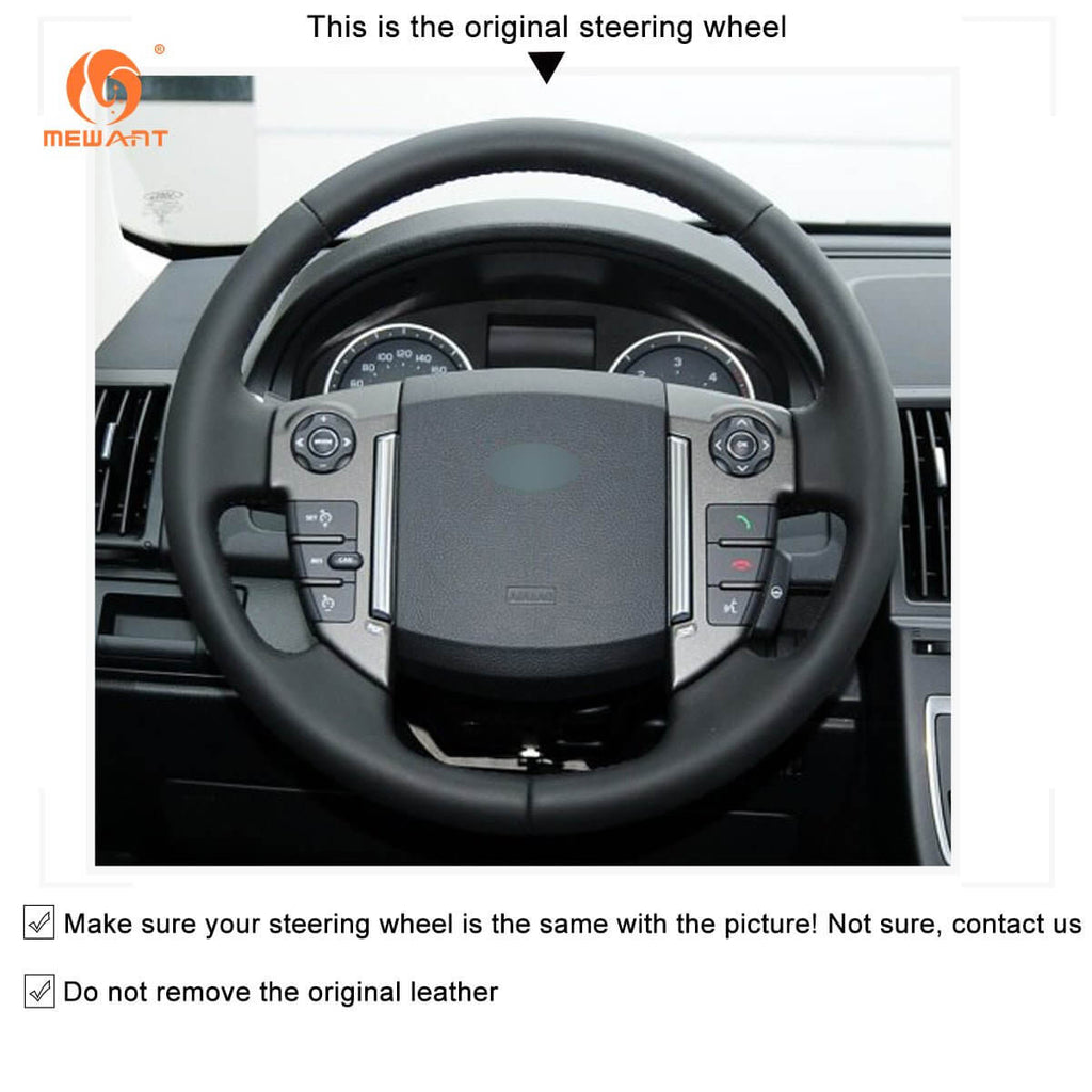 MEWANT Steering Wheel Cover for Land Rover Range Rover Sport L320 LR4 L319 LR2 L359 Freelander 2 L359 Discovery 4 L319 2009 - 2017 - Alcantara, Leather, Carbon Fiber, Easy Install, Non - Slip, Best Steering Wheel Cover