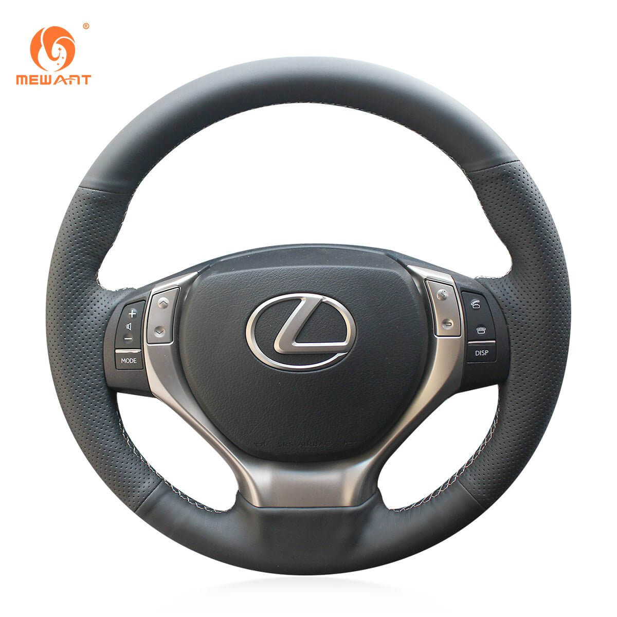 MEWANT Steering Wheel Cover for Lexus ES250 ES300h GS250 GS300h RX270 RX350 2012 - 2014 - Alcantara, Leather, Carbon Fiber, Easy Install, Non - Slip, Best Steering Wheel Cover
