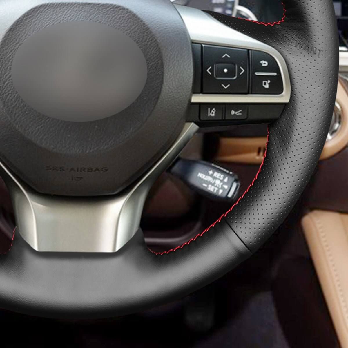 MEWANT Steering Wheel Cover for Lexus ES300h ES350 2016 - 2018 - Alcantara, Leather, Carbon Fiber, Easy Install, Non - Slip, Best Steering Wheel Cover