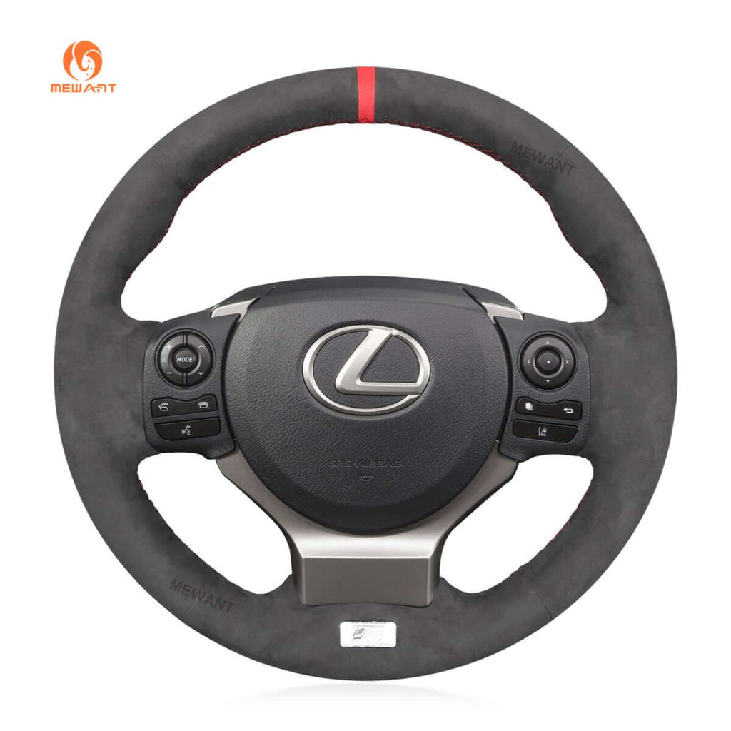 MEWANT Steering Wheel Cover for Lexus IS 200t 250 300 350 F Sport RC CT 200h NX 2014 - 2021 - Alcantara, Leather, Carbon Fiber, Easy Install, Non - Slip, Best Steering Wheel Cover