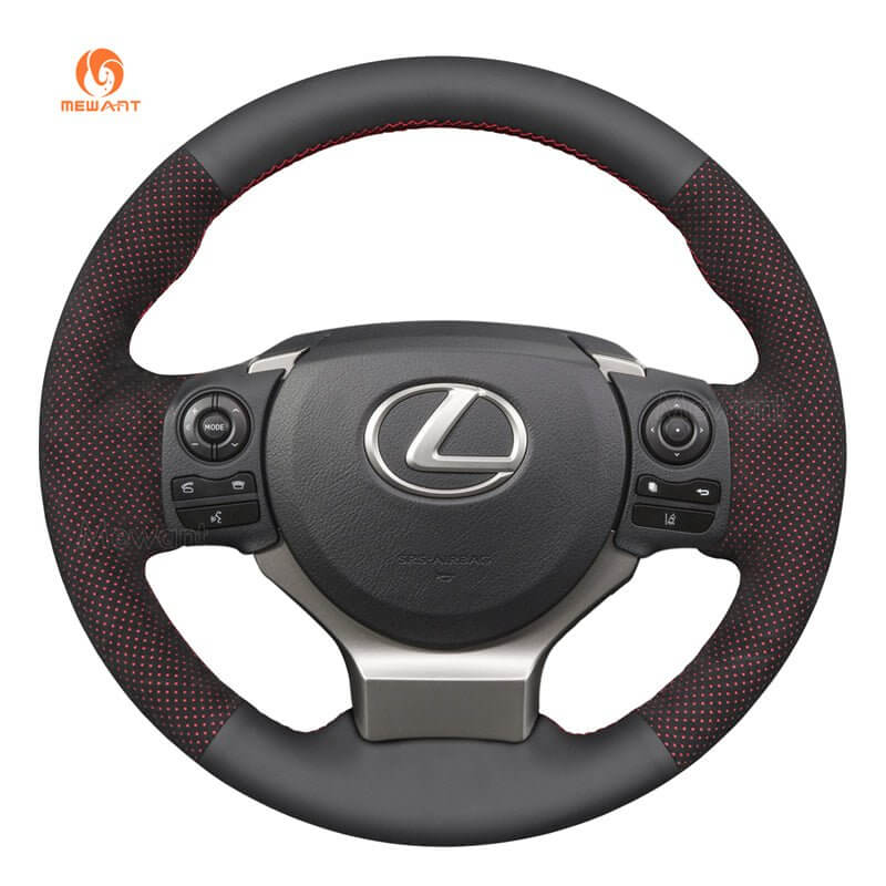 MEWANT Steering Wheel Cover for Lexus IS 200t 250 300 350 F Sport RC CT 200h NX 2014 - 2021 - Alcantara, Leather, Carbon Fiber, Easy Install, Non - Slip, Best Steering Wheel Cover
