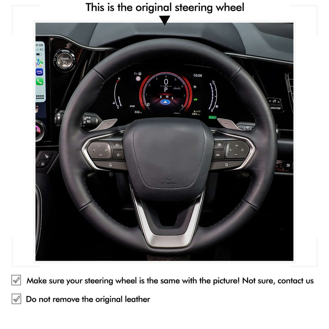 MEWANT Steering Wheel Cover for Lexus RX350 NX350 2022-2024
