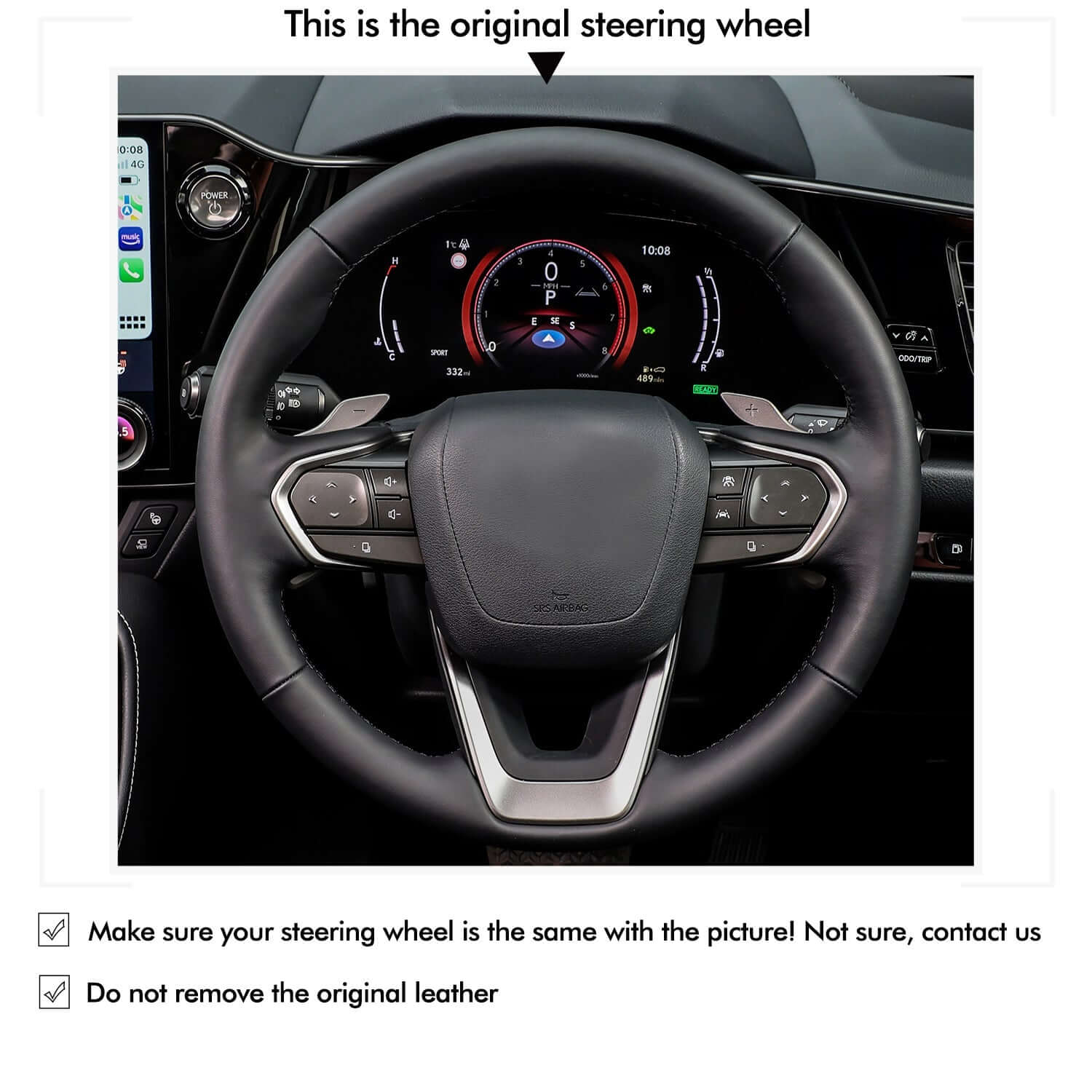 MEWANT Steering Wheel Cover for Lexus RX350 NX350 2022 - 2024 - Alcantara, Leather, Carbon Fiber, Easy Install, Non - Slip, Best Steering Wheel Cover