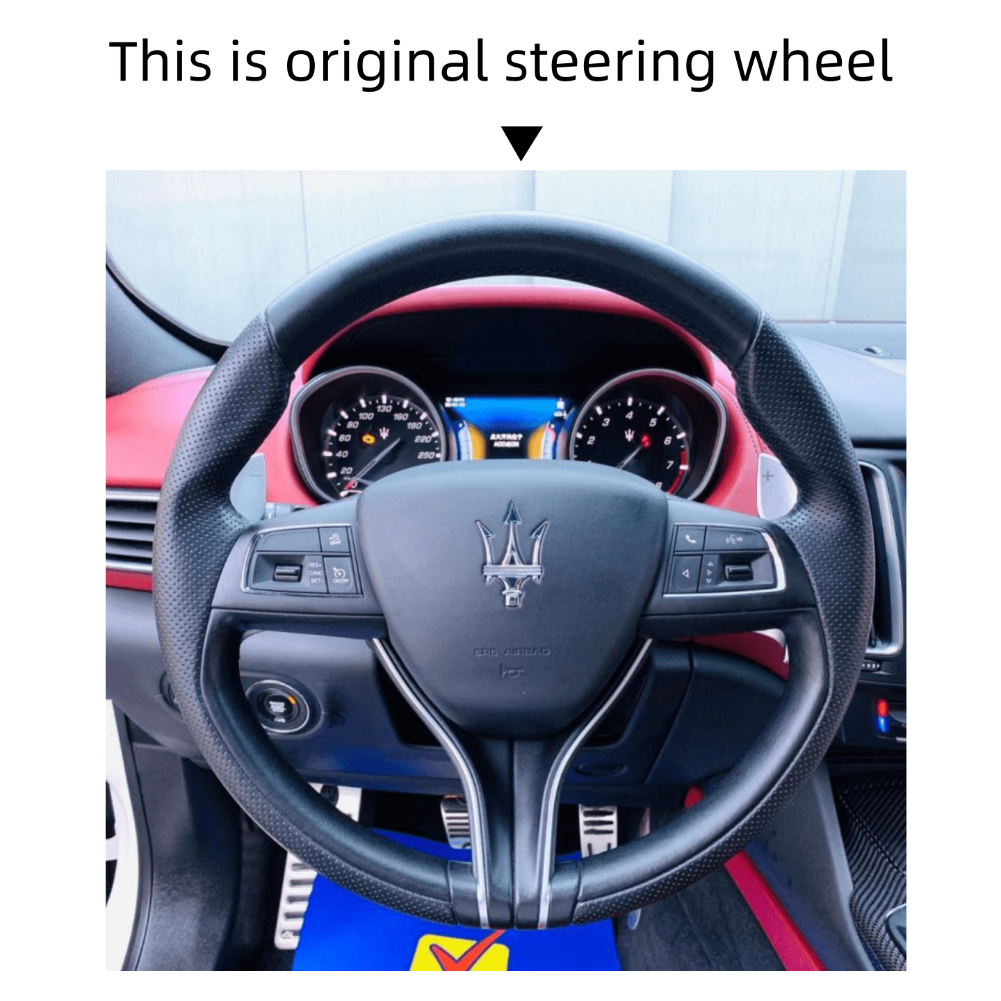 MEWANT Steering Wheel Cover for Maserati Levante Ghibli Quattroporte 2019 - 2023 - Alcantara, Leather, Carbon Fiber, Easy Install, Non - Slip, Best Steering Wheel Cover