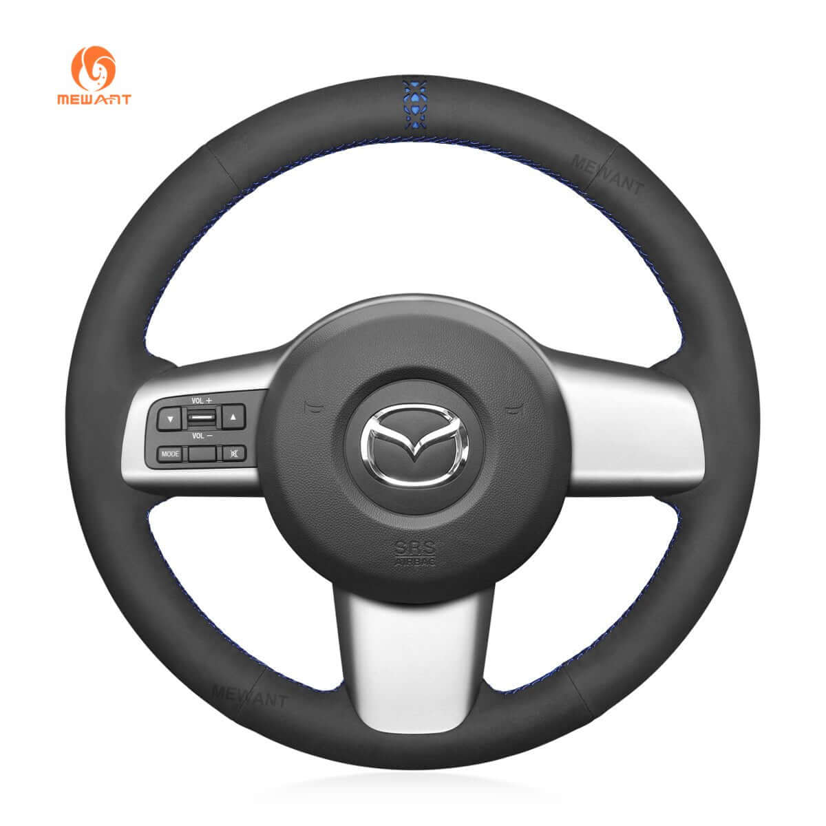 MEWANT Steering Wheel Cover for Mazda 2 2008 - 2014 - Alcantara, Leather, Carbon Fiber, Easy Install, Non - Slip, Best Steering Wheel Cover