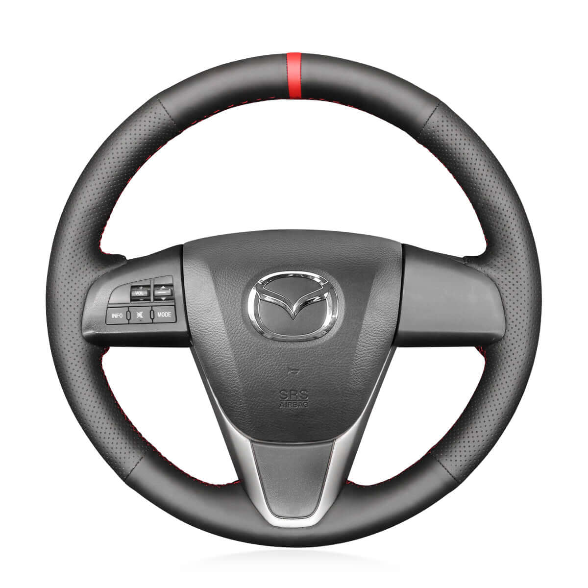 MEWANT Steering Wheel Cover for Mazda 3 Axela 2 5 6 CX - 7 CX - 9 SPEED 3 2010 - 2016 - Alcantara, Leather, Carbon Fiber, Easy Install, Non - Slip, Best Steering Wheel Cover