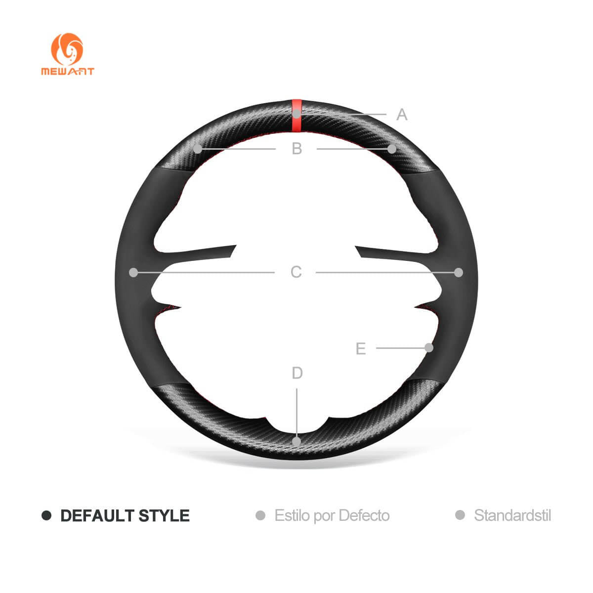 MEWANT Steering Wheel Cover for Mazda CX - 30 CX30 3 Axela 2019 - 2020 - Alcantara, Leather, Carbon Fiber, Easy Install, Non - Slip, Best Steering Wheel Cover