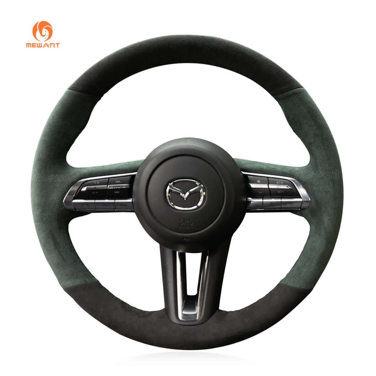 MEWANT Steering Wheel Cover for Mazda CX - 30 CX30 3 Axela 2019 - 2020 - Alcantara, Leather, Carbon Fiber, Easy Install, Non - Slip, Best Steering Wheel Cover