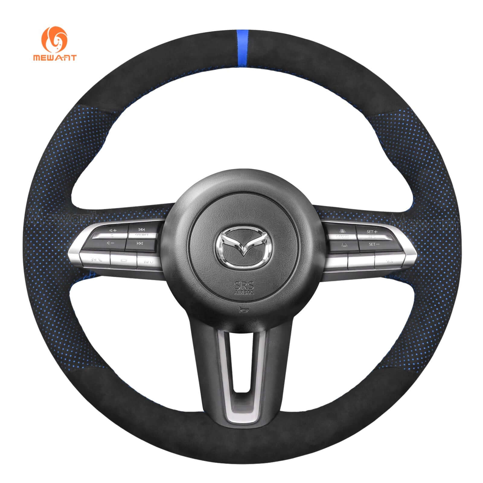 MEWANT Steering Wheel Cover for Mazda CX - 30 CX30 3 Axela 2019 - 2020 - Alcantara, Leather, Carbon Fiber, Easy Install, Non - Slip, Best Steering Wheel Cover