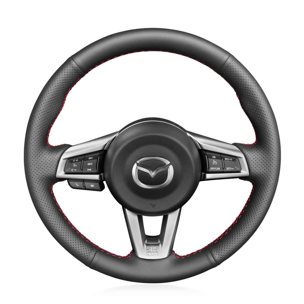 MEWANT Steering Wheel Cover for Mazda MX - 5 2016 - 2019 - Alcantara, Leather, Carbon Fiber, Easy Install, Non - Slip, Best Steering Wheel Cover