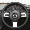 MEWANT Steering Wheel Cover for Mazda MX - 5 MX5 2 RX - 8 RX8 CX - 7 CX7 2007 - 2013 - Alcantara, Leather, Carbon Fiber, Easy Install, Non - Slip, Best Steering Wheel Cover