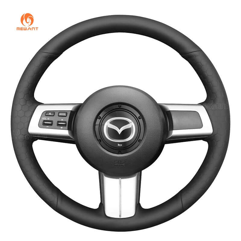 MEWANT Steering Wheel Cover for Mazda MX - 5 MX5 2 RX - 8 RX8 CX - 7 CX7 2007 - 2013 - Alcantara, Leather, Carbon Fiber, Easy Install, Non - Slip, Best Steering Wheel Cover