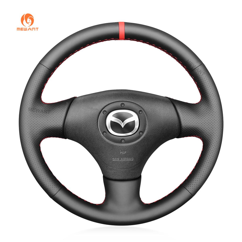 MEWANT Steering Wheel Cover for Mazda MX - 5 MX5 Miata NB RX - 7 RX7 1998 - 2004 - Alcantara, Leather, Carbon Fiber, Easy Install, Non - Slip, Best Steering Wheel Cover