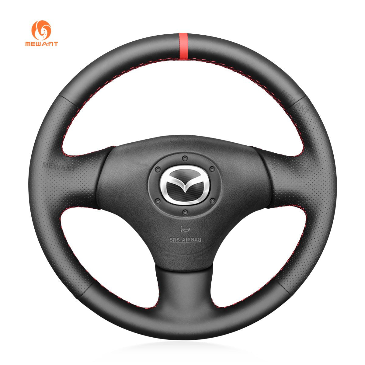 MEWANT Steering Wheel Cover for Mazda MX - 5 MX5 Miata NB RX - 7 RX7 1998 - 2004 - Alcantara, Leather, Carbon Fiber, Easy Install, Non - Slip, Best Steering Wheel Cover