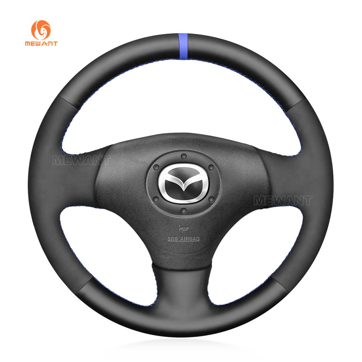 MEWANT Steering Wheel Cover for Mazda MX - 5 MX5 Miata NB RX - 7 RX7 1998 - 2004 - Alcantara, Leather, Carbon Fiber, Easy Install, Non - Slip, Best Steering Wheel Cover