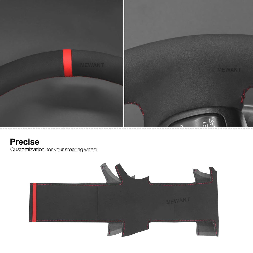 MEWANT Steering Wheel Cover for Mazda RX - 8 RX8 2004 - 2008 - Alcantara, Leather, Carbon Fiber, Easy Install, Non - Slip, Best Steering Wheel Cover