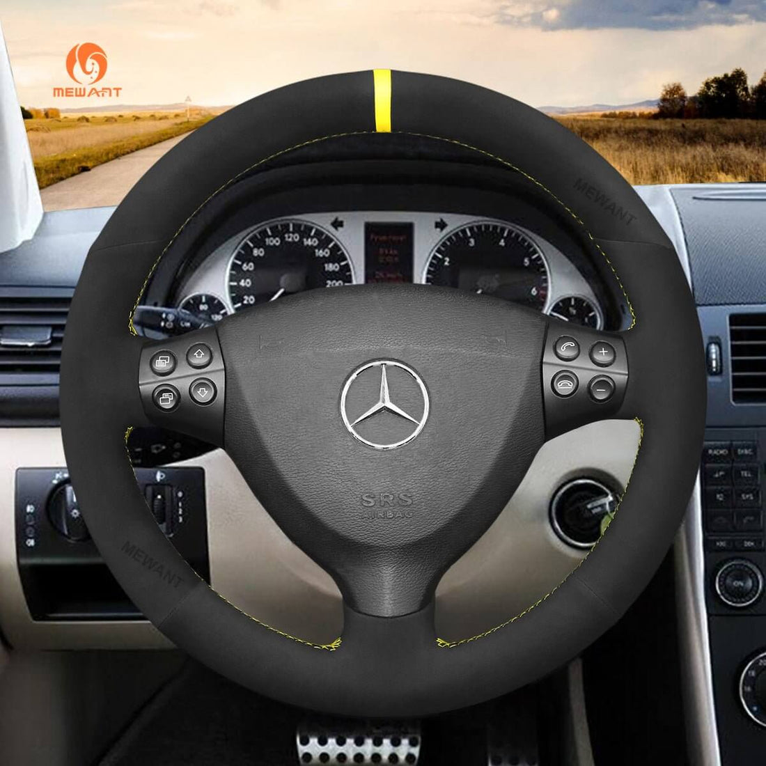 MEWANT Steering Wheel Cover for Mercedes Benz A-Class W169 2004-2012