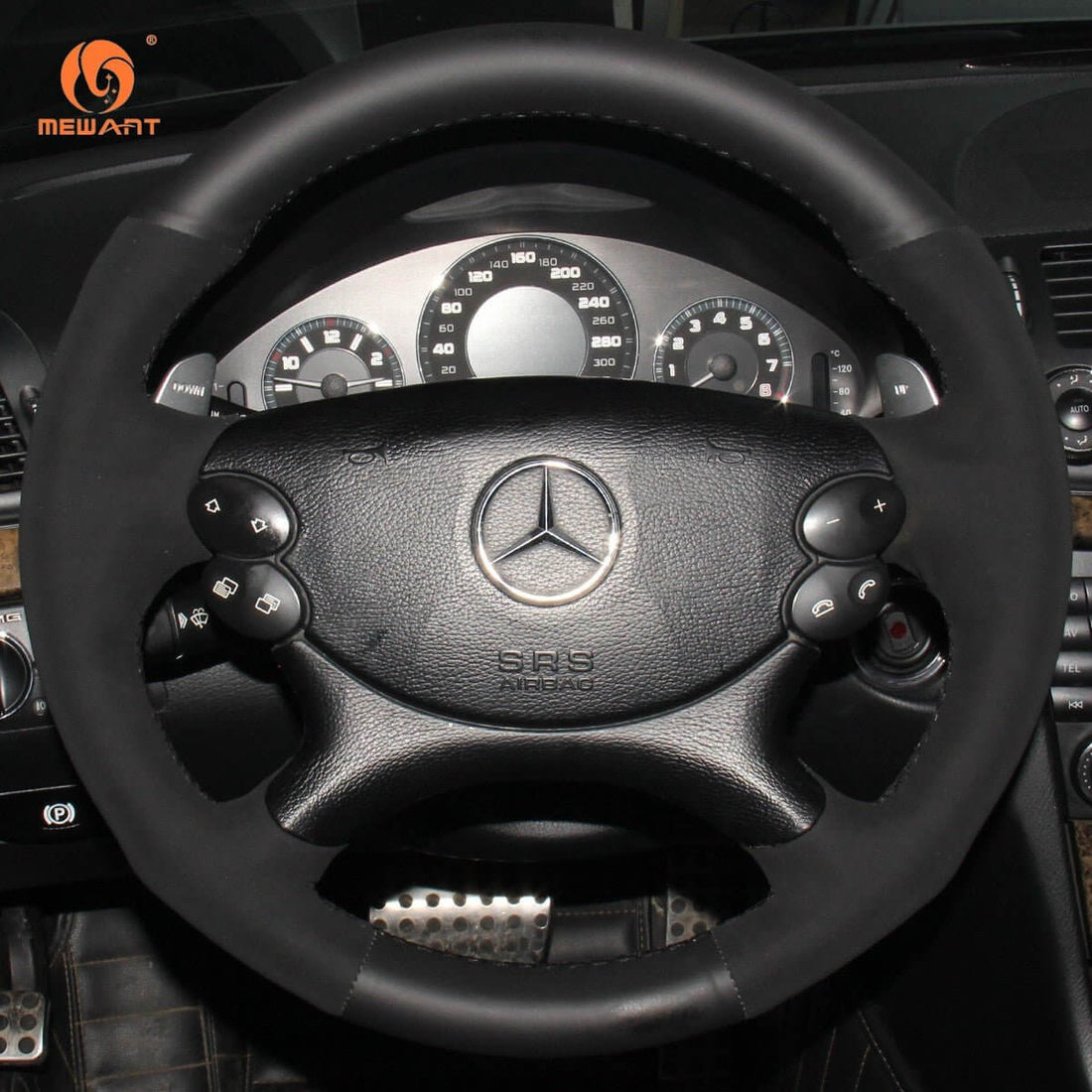 MEWANT Steering Wheel Cover for Mercedes Benz AMG C209 C219 W211 R230 2003-2009