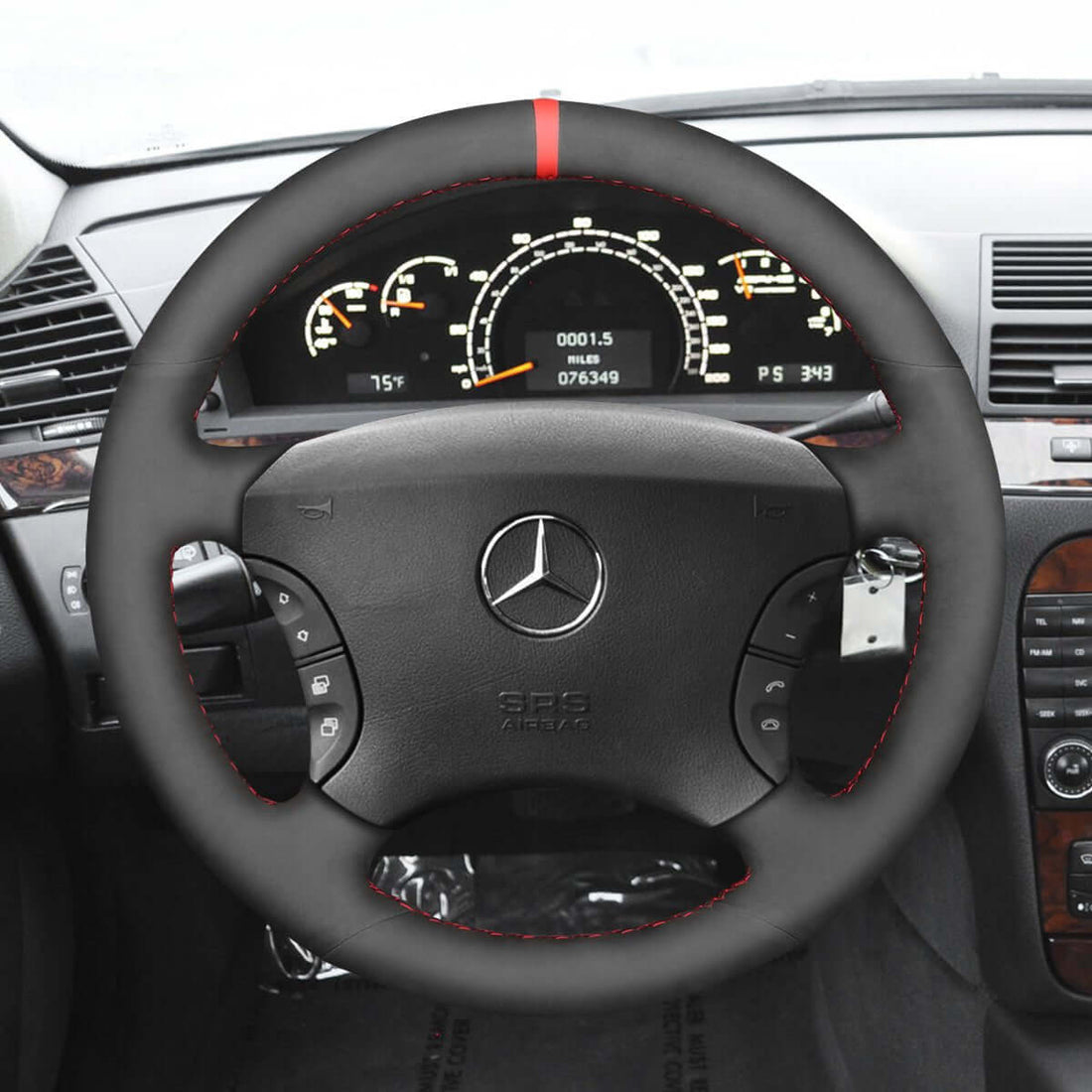 MEWANT Steering Wheel Cover for Mercedes Benz CL-Class C215 S-Class W220 2000-2006