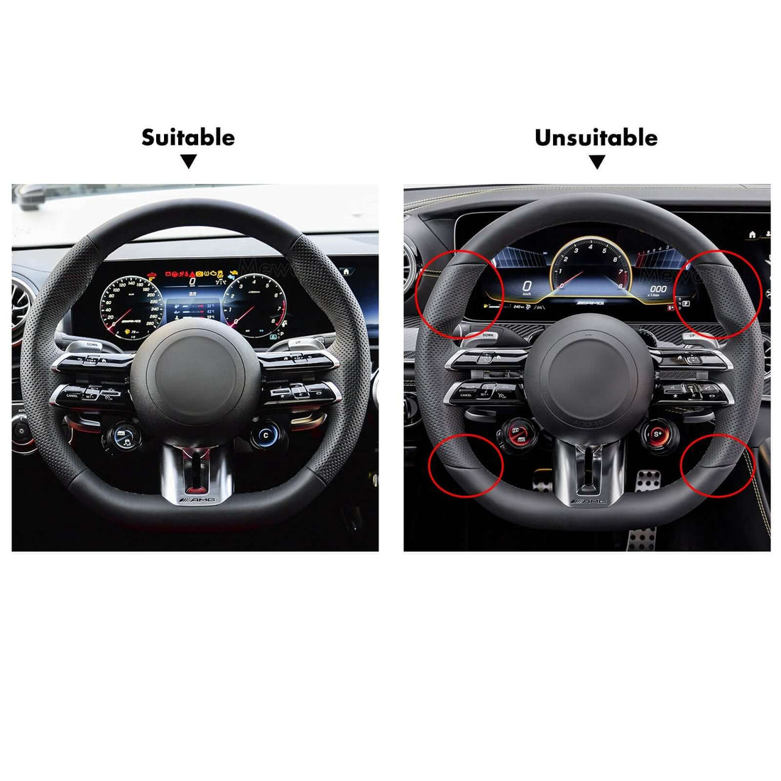MEWANT Steering Wheel Cover for Mercedes benz CLA35 AMG AMG GT 63 2023-2024