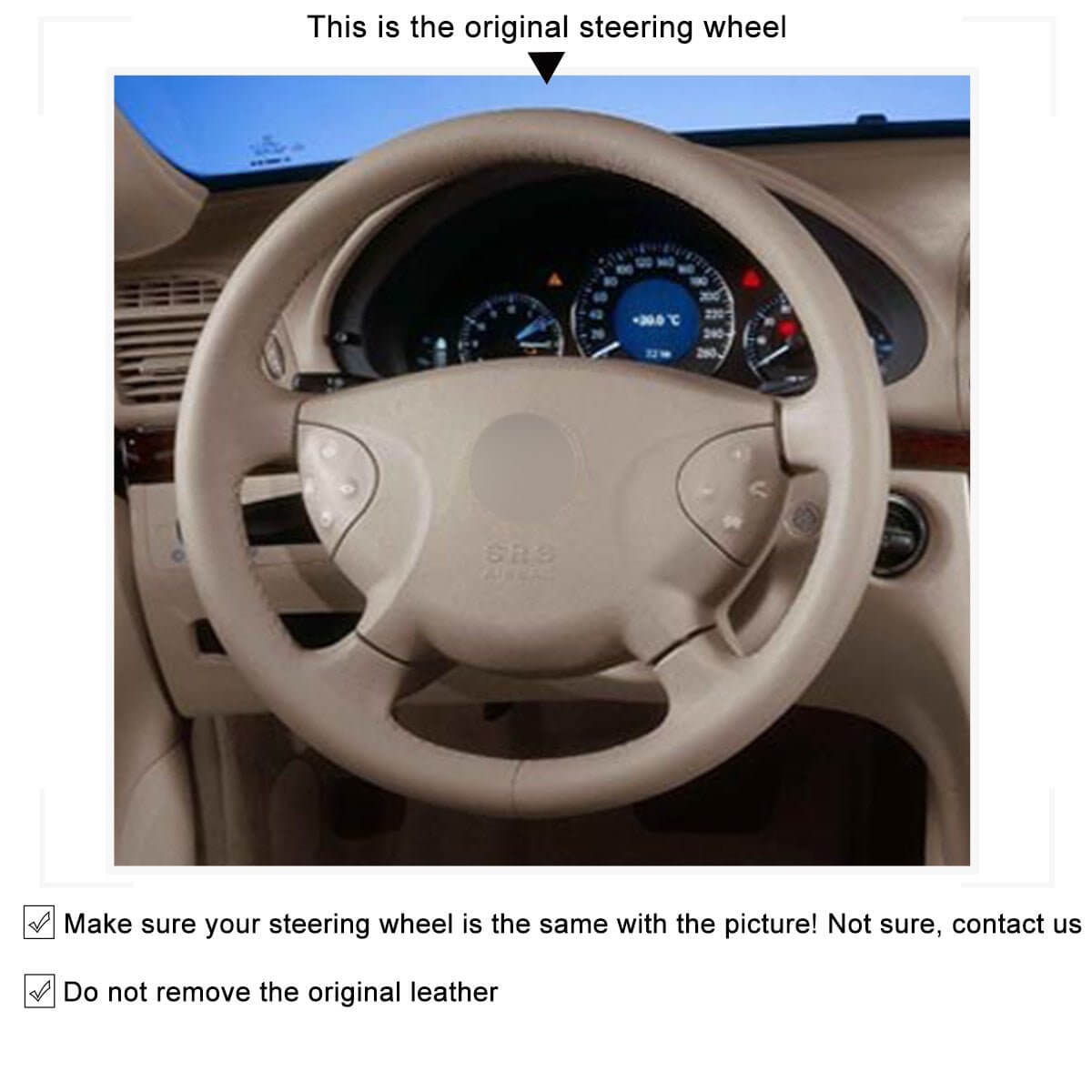 MEWANT Steering Wheel Cover for Mercedes Benz E - Class W211 G - Class W463 2003 - 2007 - Alcantara, Leather, Carbon Fiber, Easy Install, Non - Slip, Best Steering Wheel Cover