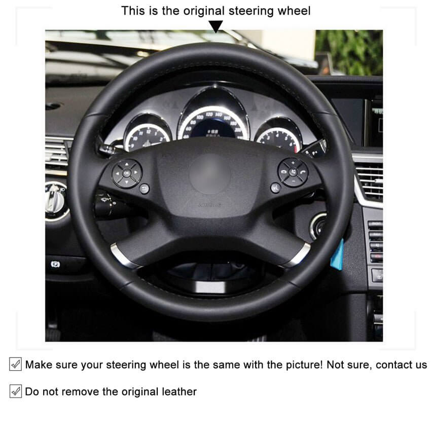 MEWANT Steering Wheel Cover for Mercedes Benz E - Class W212 2010 - 2011 - Alcantara, Leather, Carbon Fiber, Easy Install, Non - Slip, Best Steering Wheel Cover