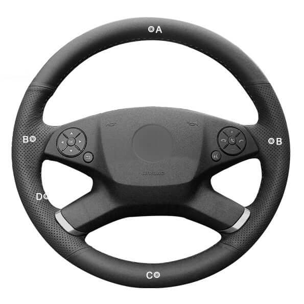 MEWANT Steering Wheel Cover for Mercedes Benz E - Class W212 2010 - 2011 - Alcantara, Leather, Carbon Fiber, Easy Install, Non - Slip, Best Steering Wheel Cover