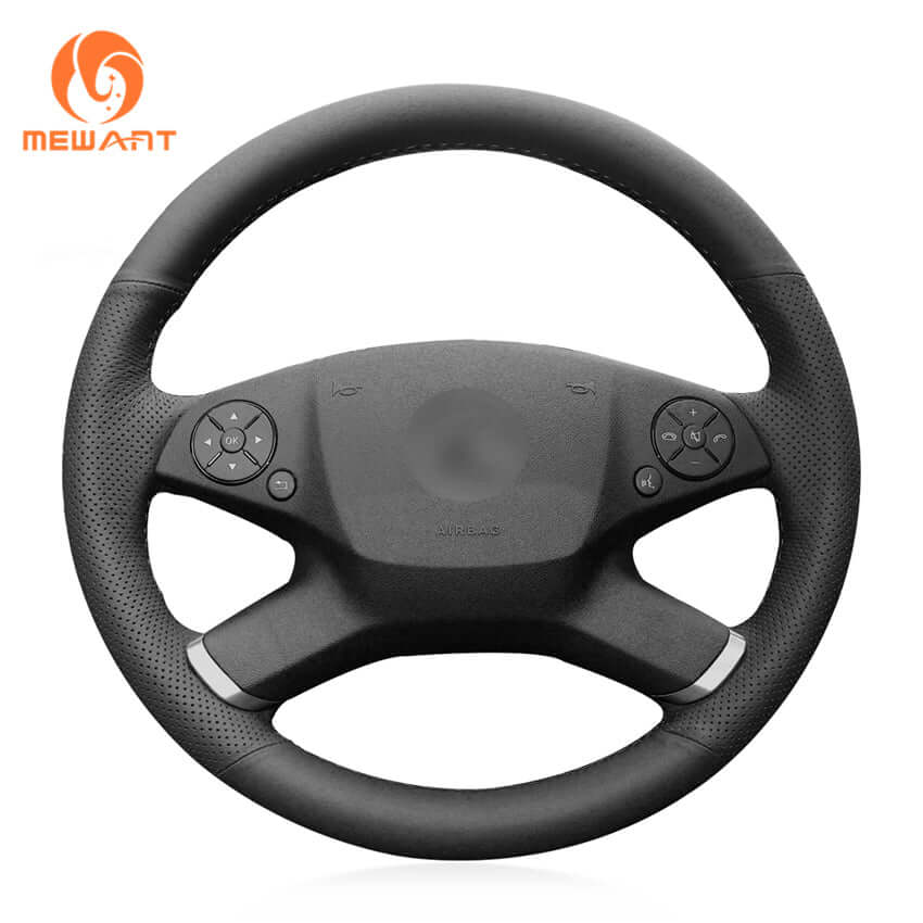 MEWANT Steering Wheel Cover for Mercedes Benz E - Class W212 2010 - 2011 - Alcantara, Leather, Carbon Fiber, Easy Install, Non - Slip, Best Steering Wheel Cover