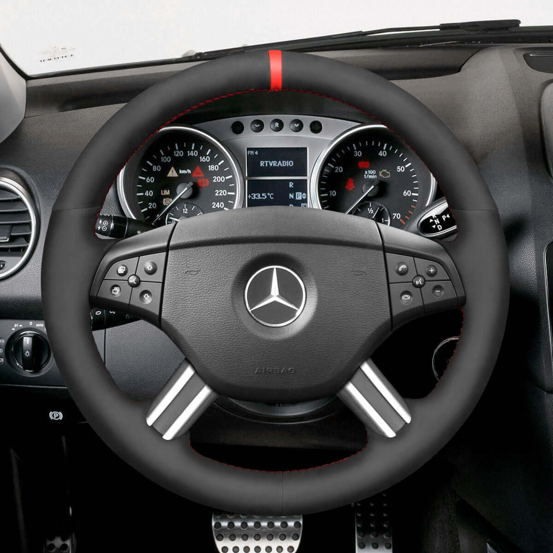 MEWANT Steering Wheel Cover for Mercedes Benz GL-Class X164 M-Class W164 R-Class 2005-2009
