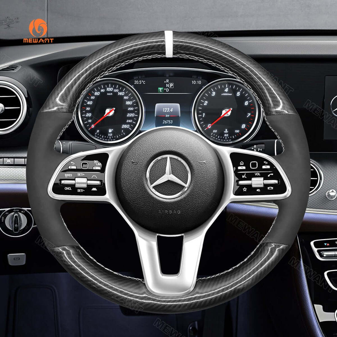 MEWANT Steering Wheel Cover for Mercedes Benz W177 W205 C118 C257 W463 H247 X247 W167 2019-2021