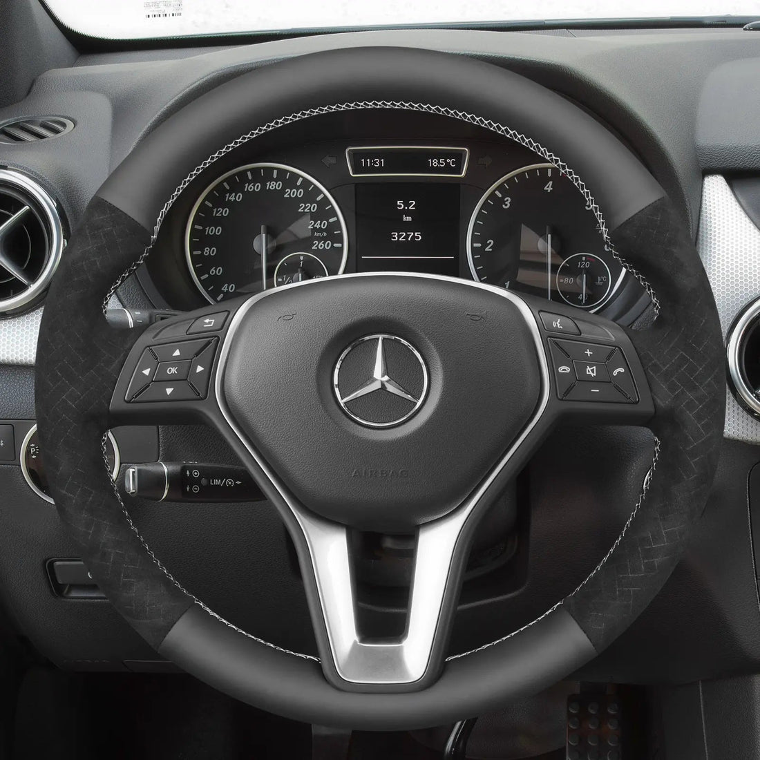 MEWANT Steering Wheel Cover for Mercedes Benz W204 W212 W246 C117 C218 X156 X204 2012-2016
