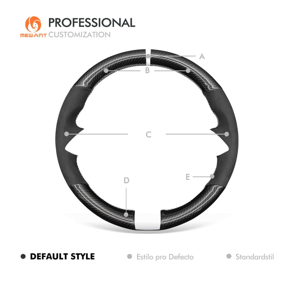 MEWANT Steering Wheel Cover for Mercedes benz W206 EQE V295 W247 X254 2021 - 2023 - Alcantara, Leather, Carbon Fiber, Easy Install, Non - Slip, Best Steering Wheel Cover