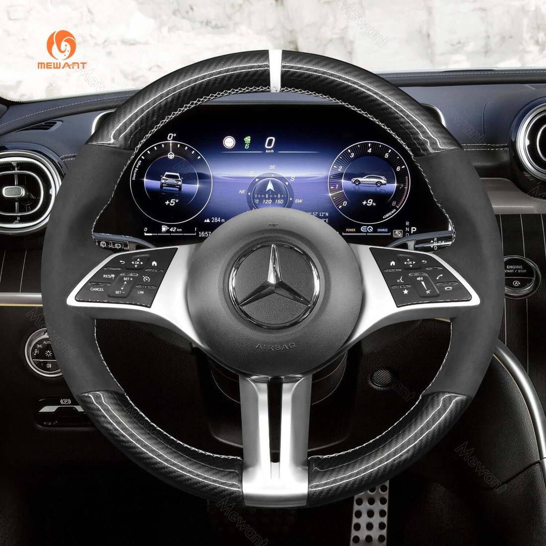MEWANT Steering Wheel Cover for Mercedes benz W206 EQE V295 W247 X254 2021-2023