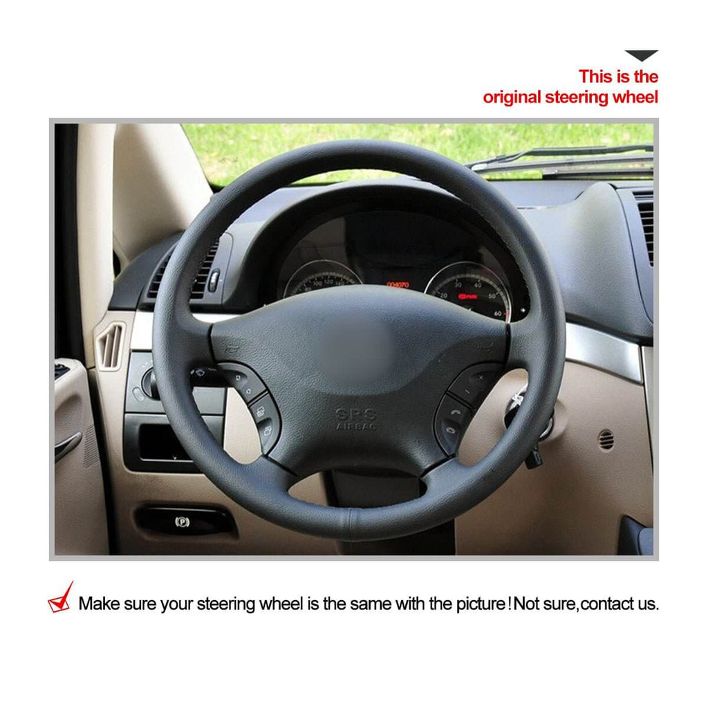 MEWANT Steering Wheel Cover for Mercedes Benz W639 Viano Vito VW Crafter 2006 - 2016 - Alcantara, Leather, Carbon Fiber, Easy Install, Non - Slip, Best Steering Wheel Cover