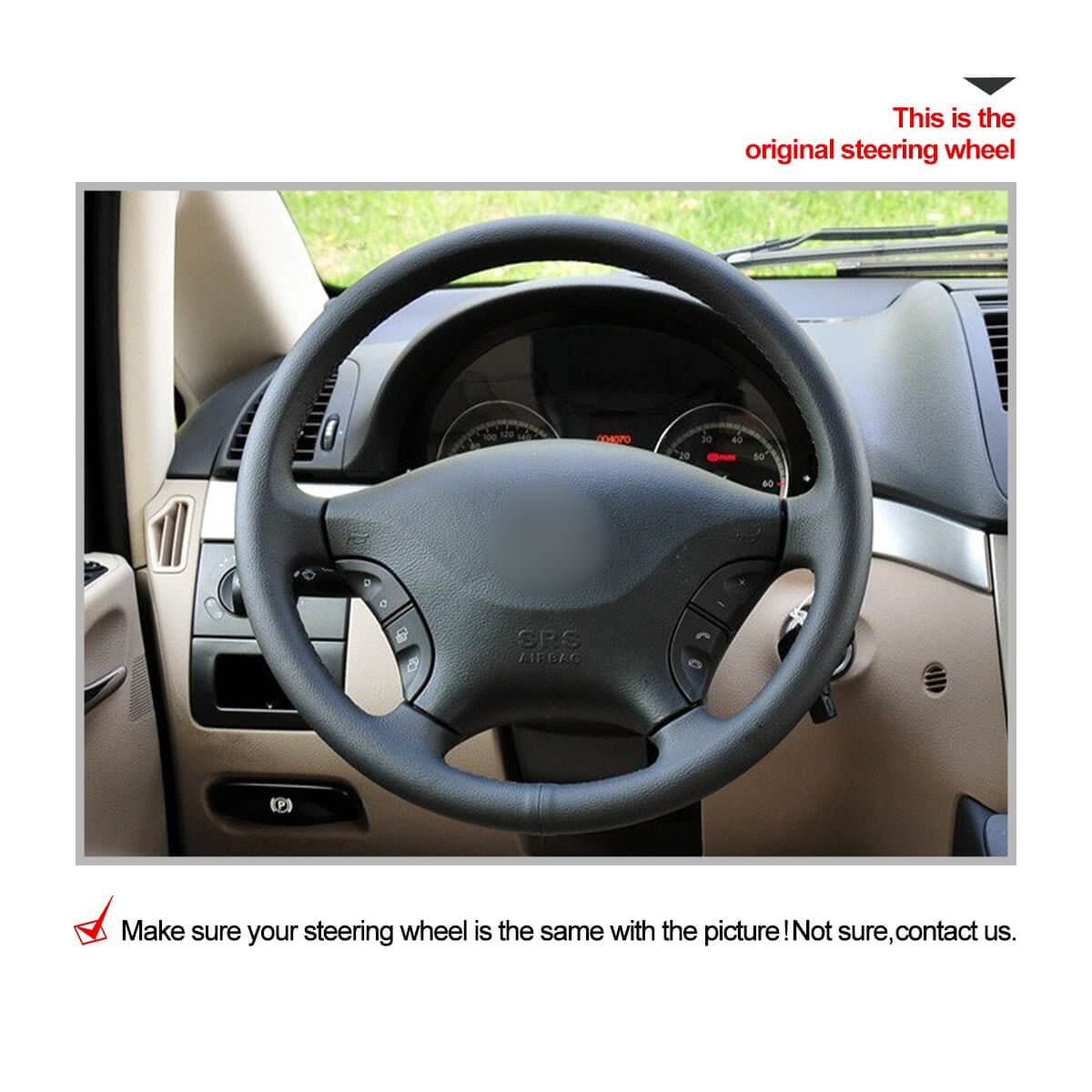 MEWANT Steering Wheel Cover for Mercedes Benz W639 Viano Vito VW Crafter 2006 - 2016 - Alcantara, Leather, Carbon Fiber, Easy Install, Non - Slip, Best Steering Wheel Cover