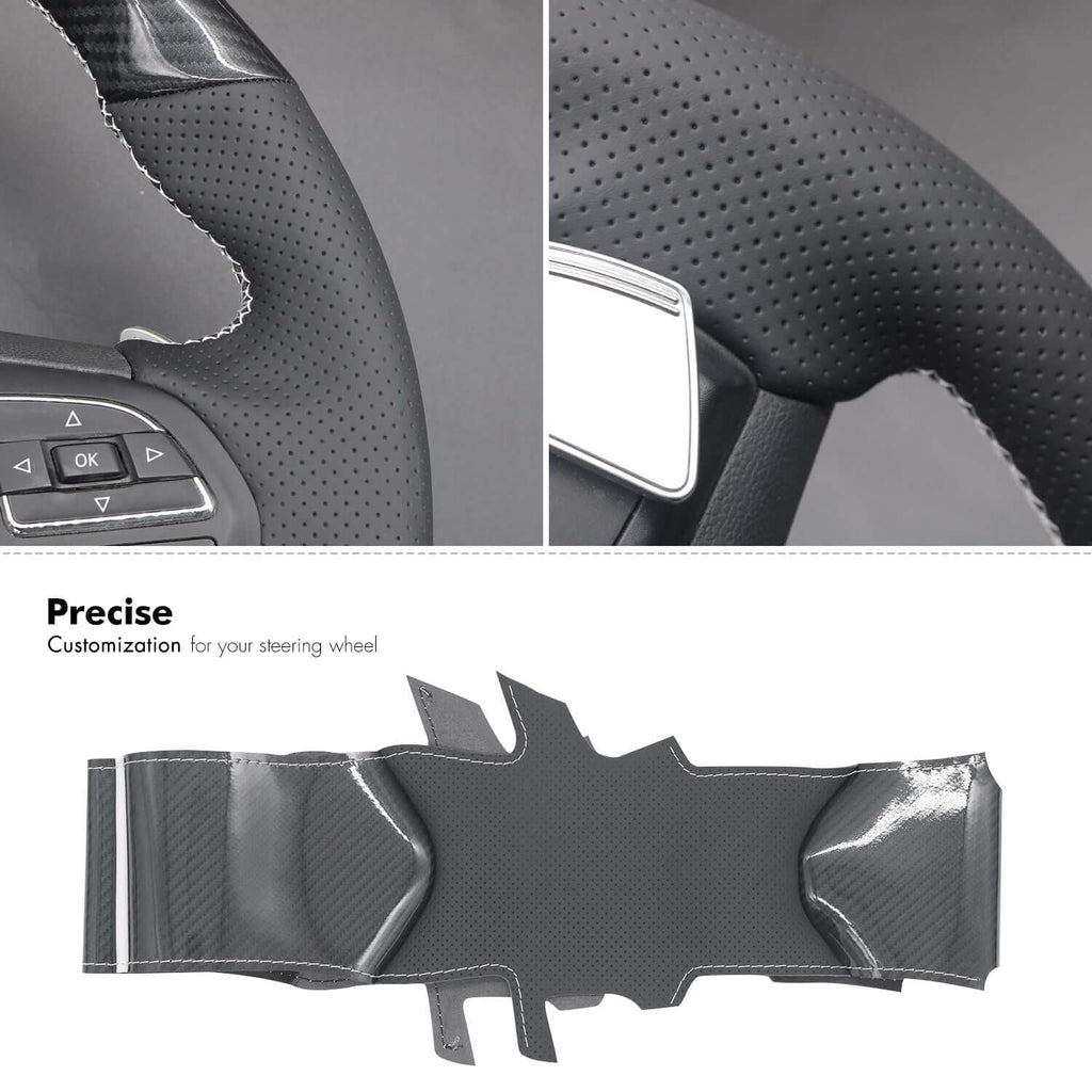 MEWANT Steering Wheel Cover for MG ZS EV HS MG3 MG5 MG6 EZS 2018 - 2023 - Alcantara, Leather, Carbon Fiber, Easy Install, Non - Slip, Best Steering Wheel Cover