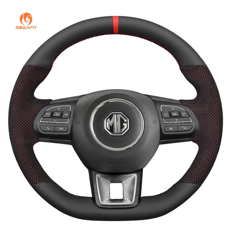 MEWANT Steering Wheel Cover for MG ZS EV HS MG3 MG5 MG6 EZS 2018 - 2023 - Alcantara, Leather, Carbon Fiber, Easy Install, Non - Slip, Best Steering Wheel Cover