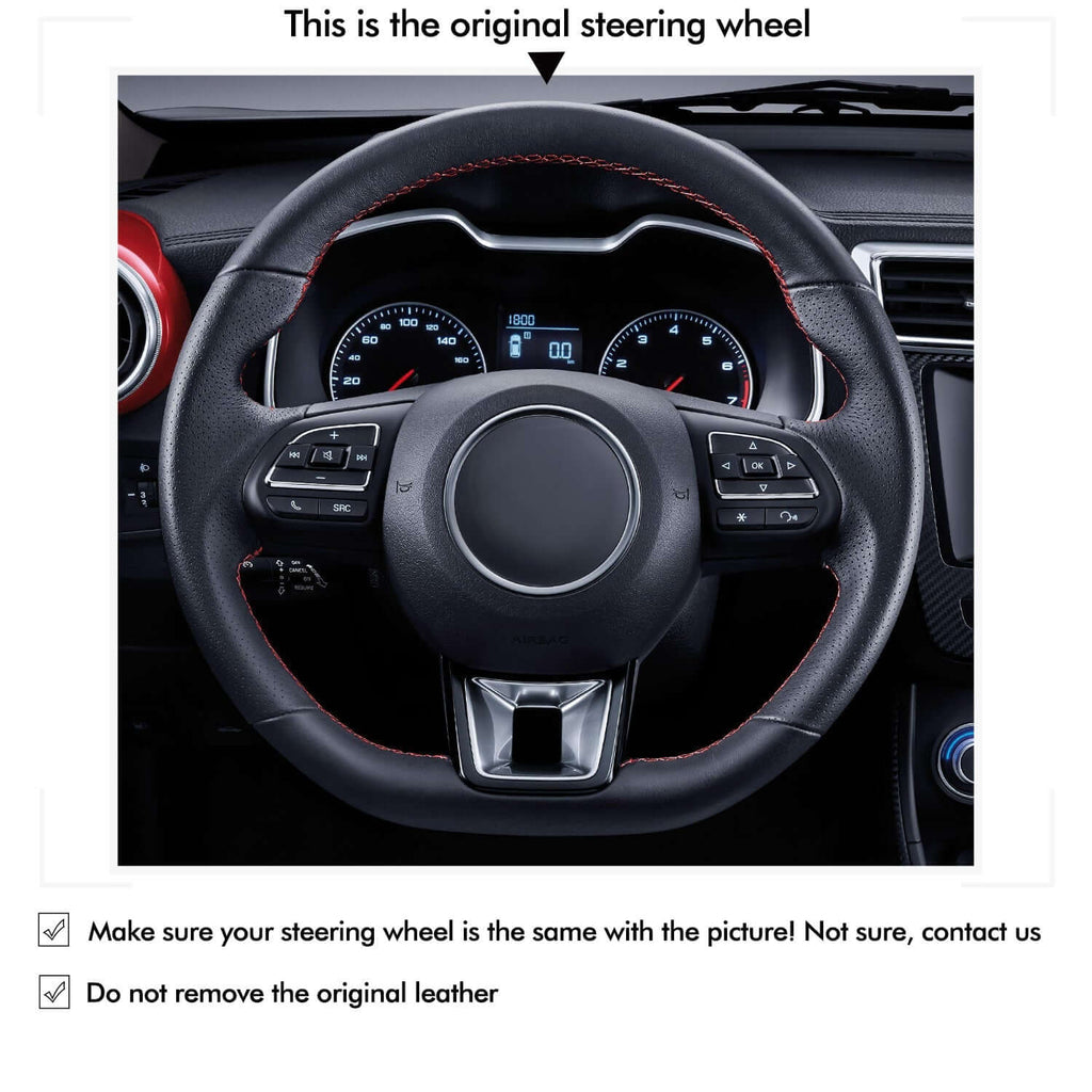 MEWANT Steering Wheel Cover for MG ZS EV HS MG3 MG5 MG6 EZS 2018 - 2023 - Alcantara, Leather, Carbon Fiber, Easy Install, Non - Slip, Best Steering Wheel Cover