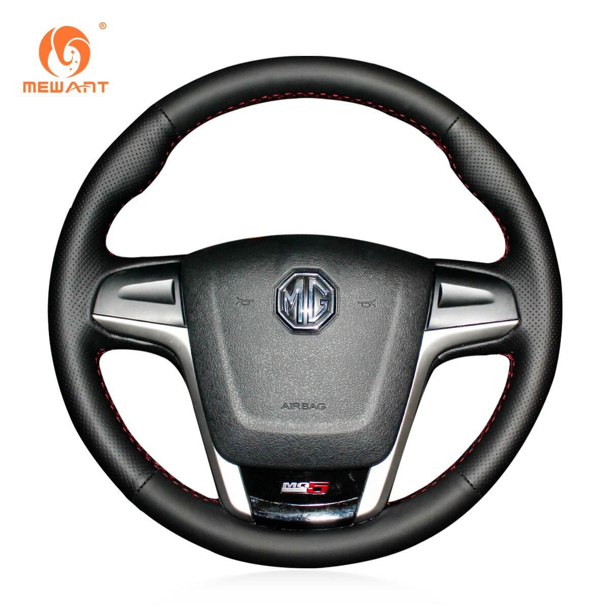 MEWANT Steering Wheel Cover for MG5 2012 - 2018 - Alcantara, Leather, Carbon Fiber, Easy Install, Non - Slip, Best Steering Wheel Cover