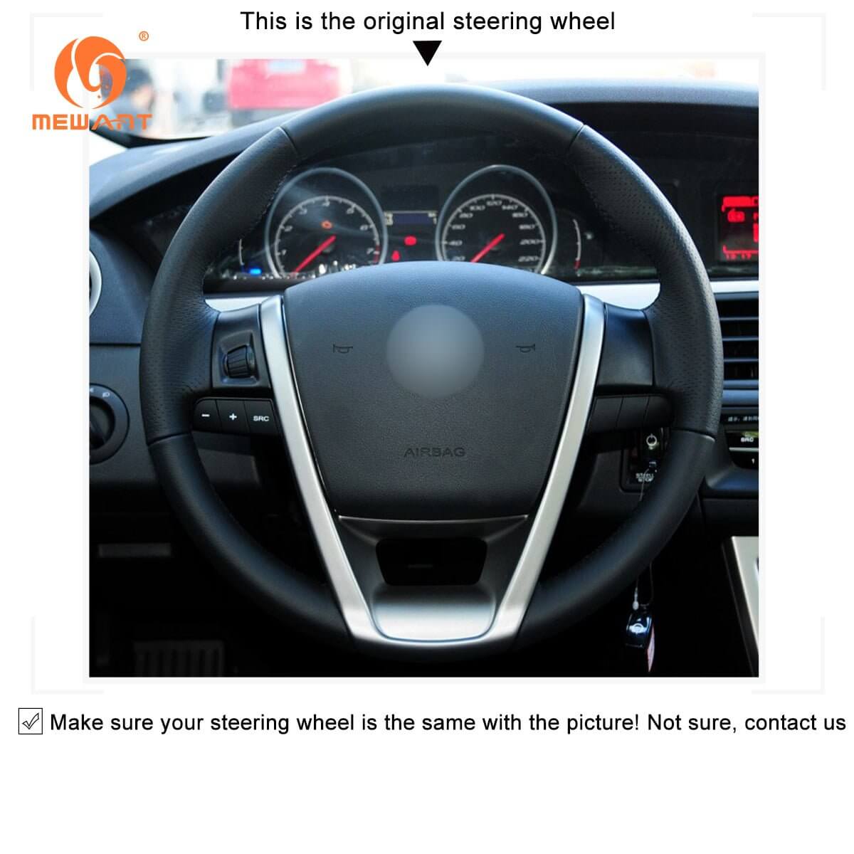 MEWANT Steering Wheel Cover for MG6 2010 - 2016 - Alcantara, Leather, Carbon Fiber, Easy Install, Non - Slip, Best Steering Wheel Cover
