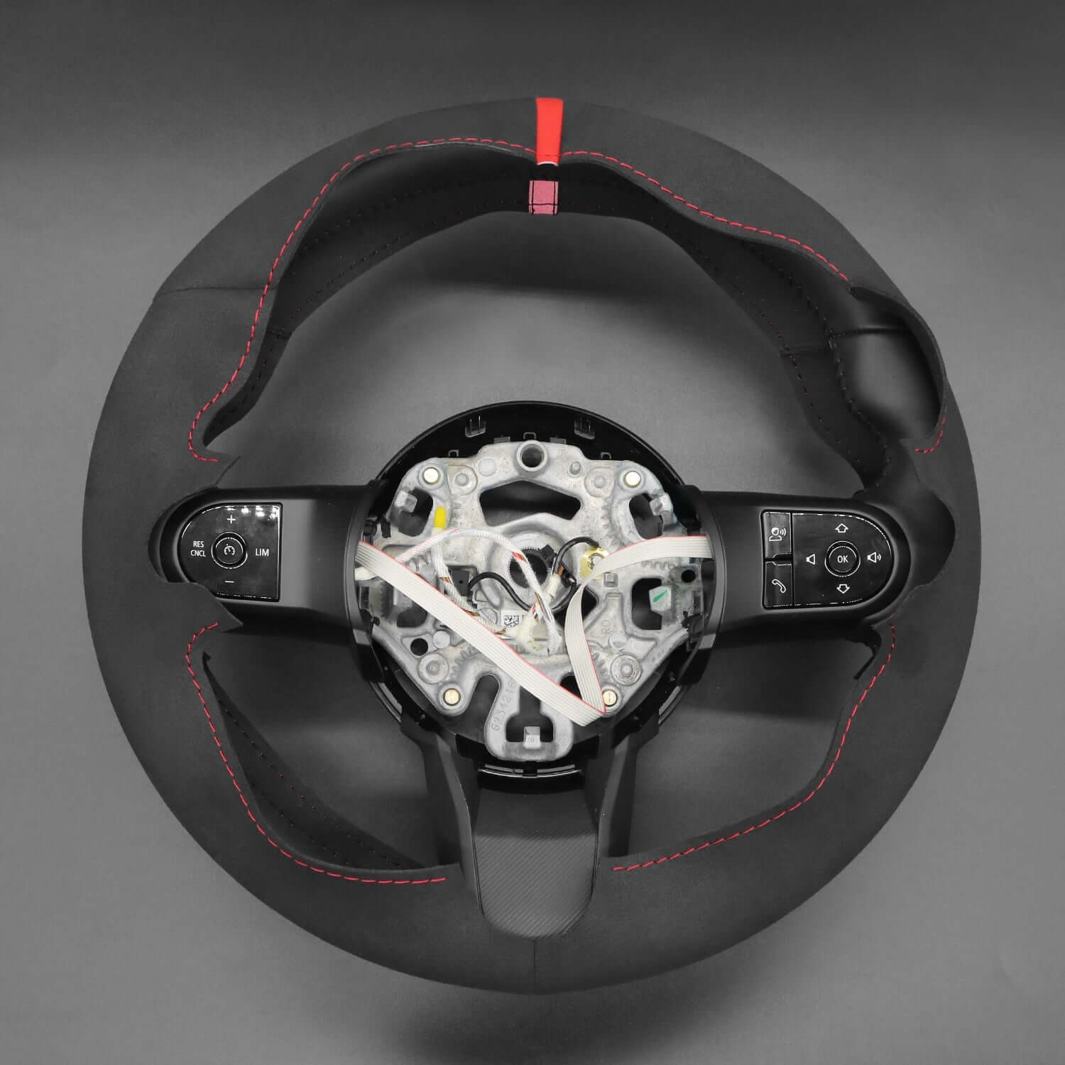 MEWANT Steering Wheel Cover for Mini Convertible F57 Countryman F60 Hardtop F55 F56 Clubman F54 Countryman F60 Hatchback 2021 - 2024 - Alcantara, Leather, Carbon Fiber, Easy Install, Non - Slip, Best Steering Wheel Cover