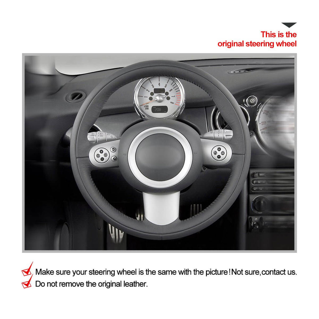 MEWANT Steering Wheel Cover for Mini Hatchback R50 R52 R53 Convertible 2001 - 2008 - Alcantara, Leather, Carbon Fiber, Easy Install, Non - Slip, Best Steering Wheel Cover