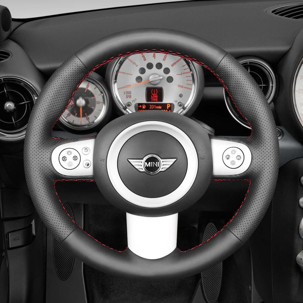 MEWANT Steering Wheel Cover for Mini Hatchback R50 R52 R53 Convertible 2001 - 2008 - Alcantara, Leather, Carbon Fiber, Easy Install, Non - Slip, Best Steering Wheel Cover