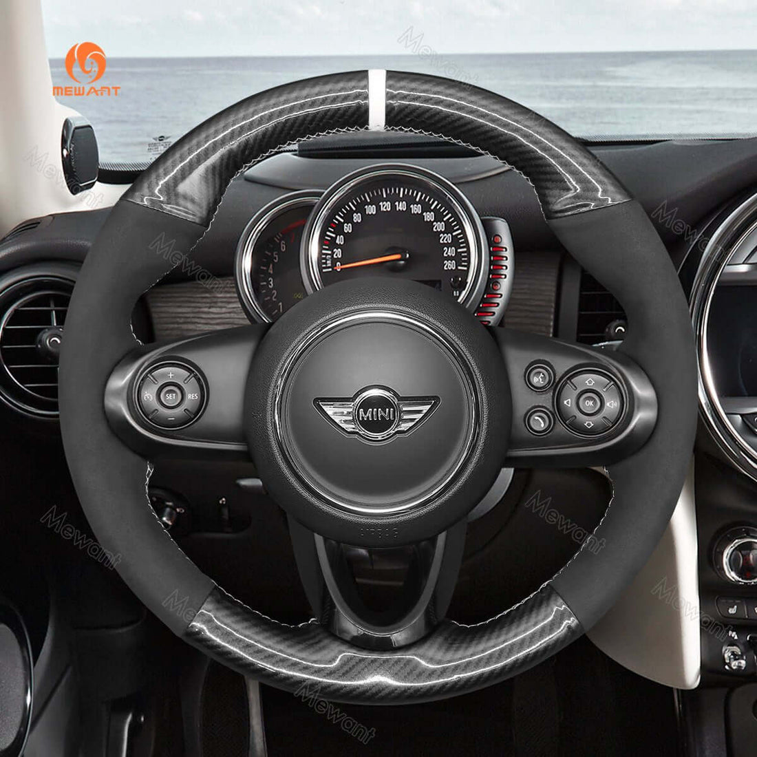 MEWANT Steering Wheel Cover for Mini Hatchback/Mini Clubman Convertible Countryman 2014-2020