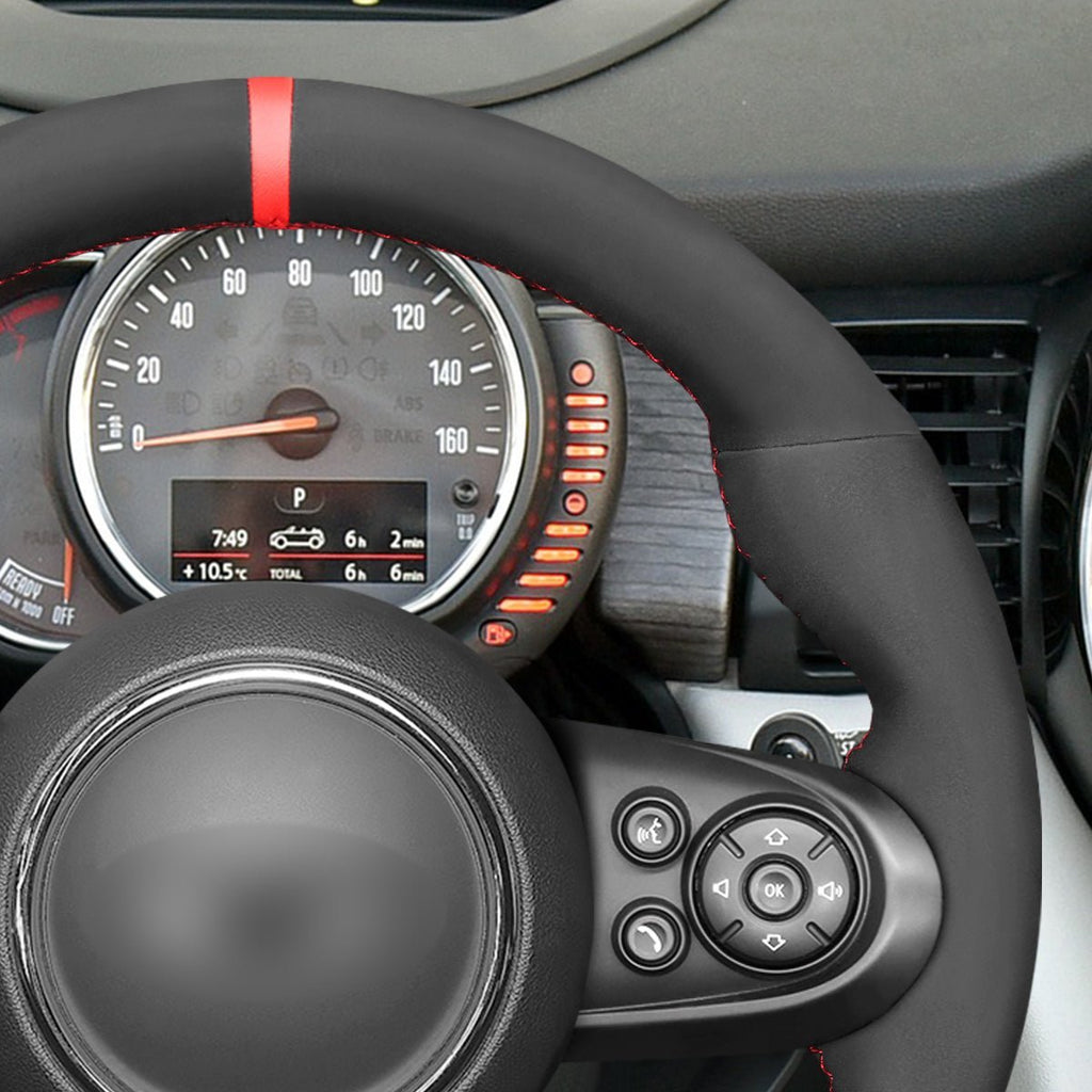 MEWANT Steering Wheel Cover for Mini JCW Clubman Convertible Countryman 2014 - 2020 - Alcantara, Leather, Carbon Fiber, Easy Install, Non - Slip, Best Steering Wheel Cover