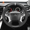 MEWANT Steering Wheel Cover for Mitsubishi L200 Outlander PHEV 2016 - 2022 - Alcantara, Leather, Carbon Fiber, Easy Install, Non - Slip, Best Steering Wheel Cover