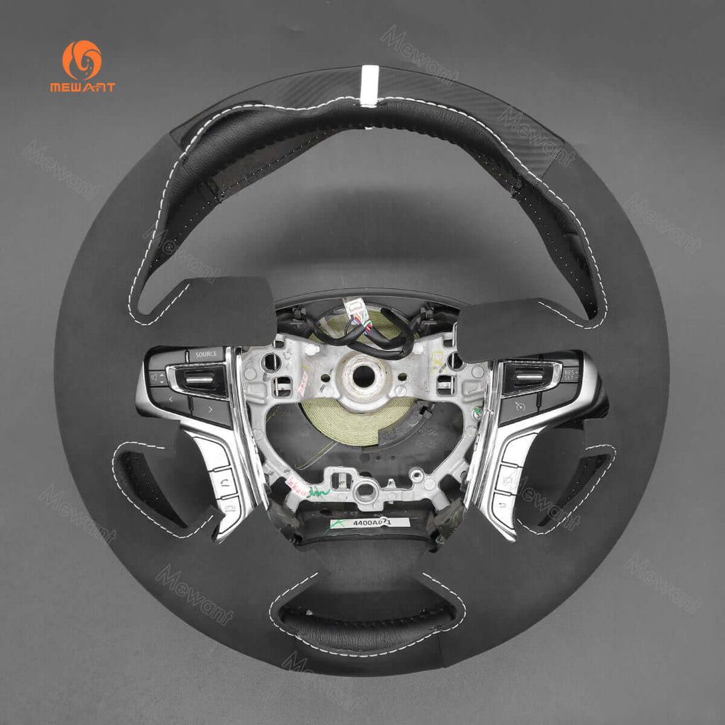 MEWANT Steering Wheel Cover for Mitsubishi L200 Outlander PHEV 2016 - 2022 - Alcantara, Leather, Carbon Fiber, Easy Install, Non - Slip, Best Steering Wheel Cover
