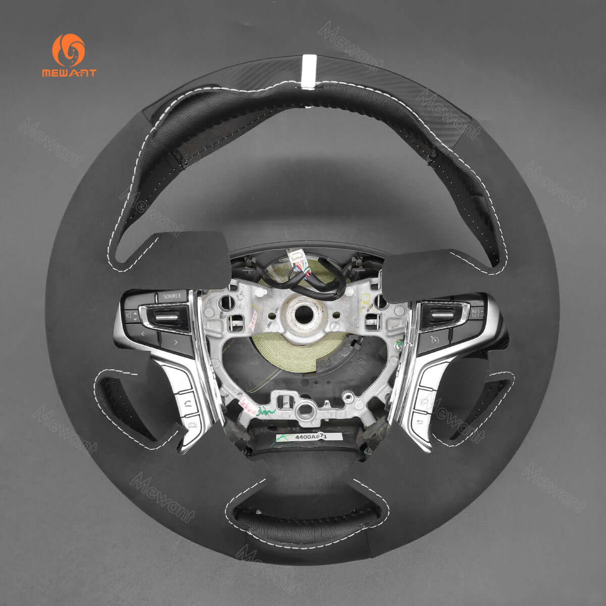 MEWANT Steering Wheel Cover for Mitsubishi L200 Outlander PHEV 2016 - 2022 - Alcantara, Leather, Carbon Fiber, Easy Install, Non - Slip, Best Steering Wheel Cover