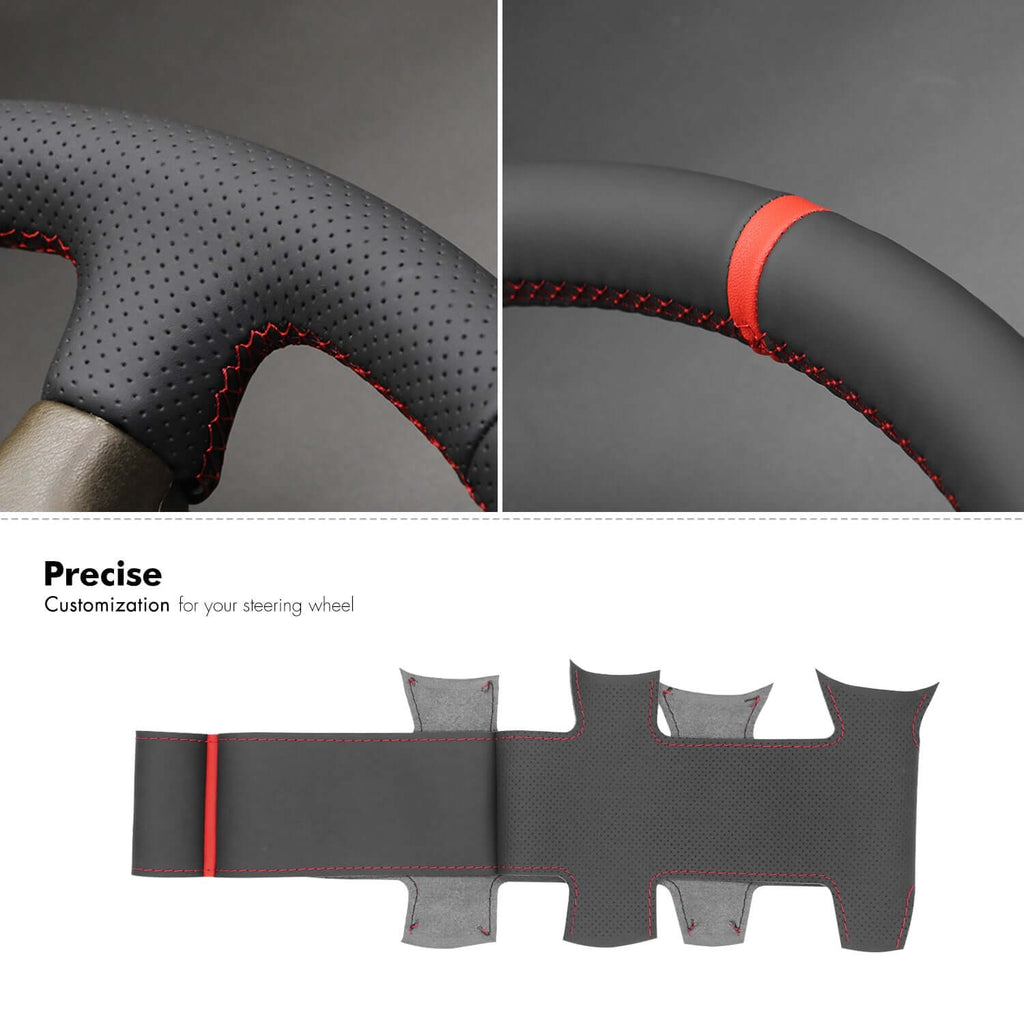 MEWANT Steering Wheel Cover for Mitsubishi L200 Triton 1995 - 2005 - Alcantara, Leather, Carbon Fiber, Easy Install, Non - Slip, Best Steering Wheel Cover